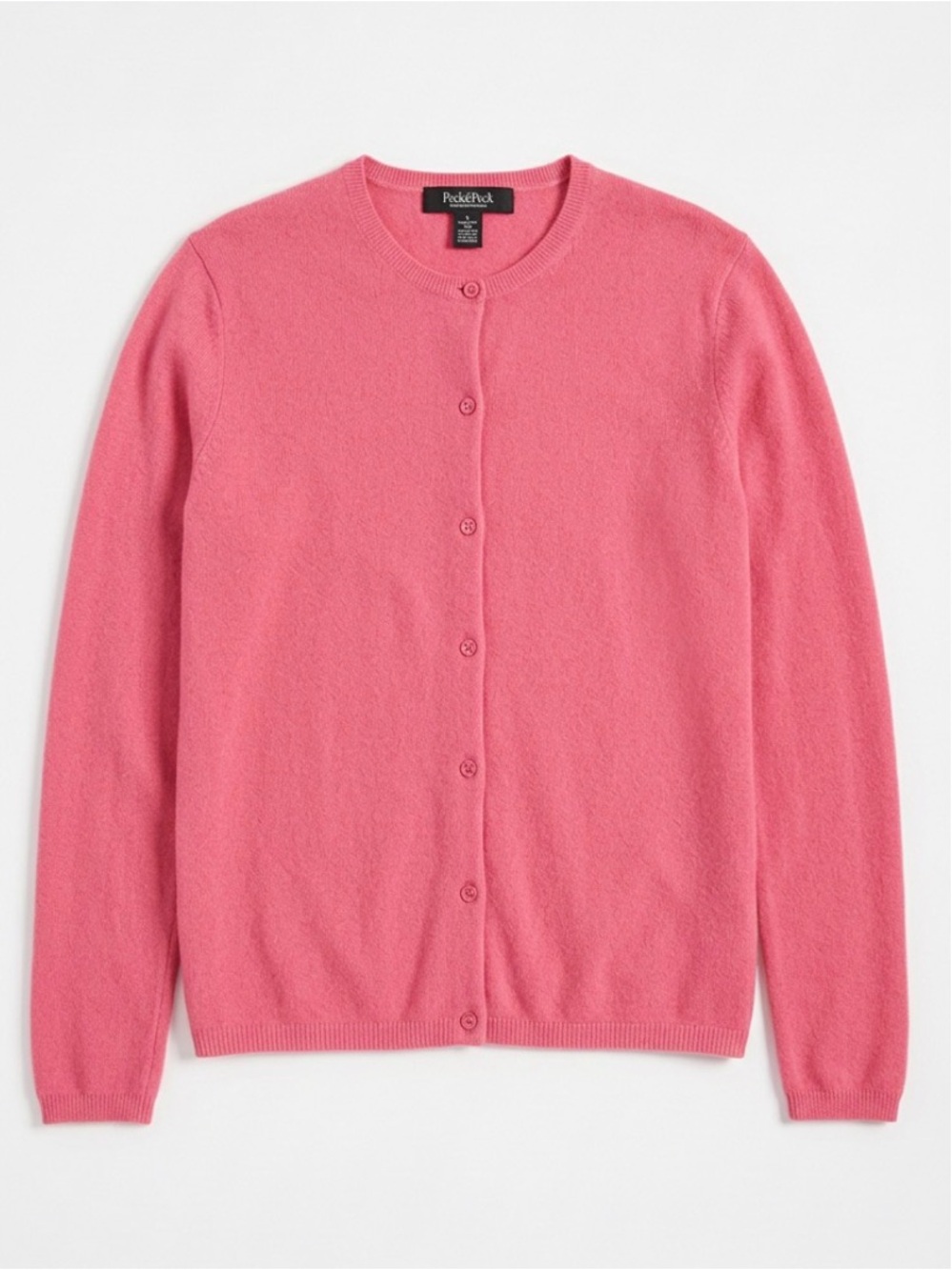 PECK & PECK CASHMERE 2 PLY CARDIGAN BUTTON DOWN PINK LONG SLEEVE SOFT XL